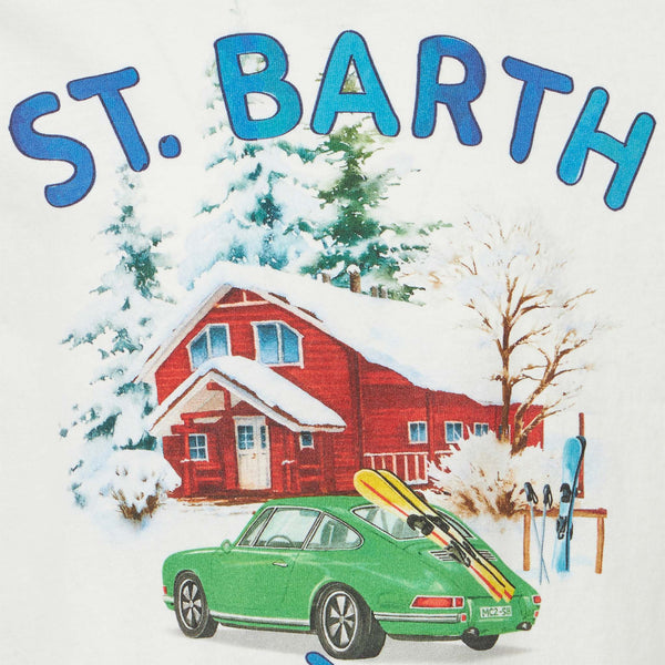 Schweres Baumwoll-T-Shirt für Jungen mit St. Barth Après Ski-Aufdruck