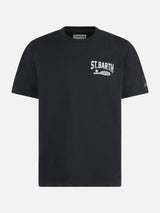 Herren-T-Shirt aus schwerer Baumwolle mit St. Barth-Stickerei