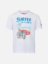 T-shirt da bambino con stampa surfista