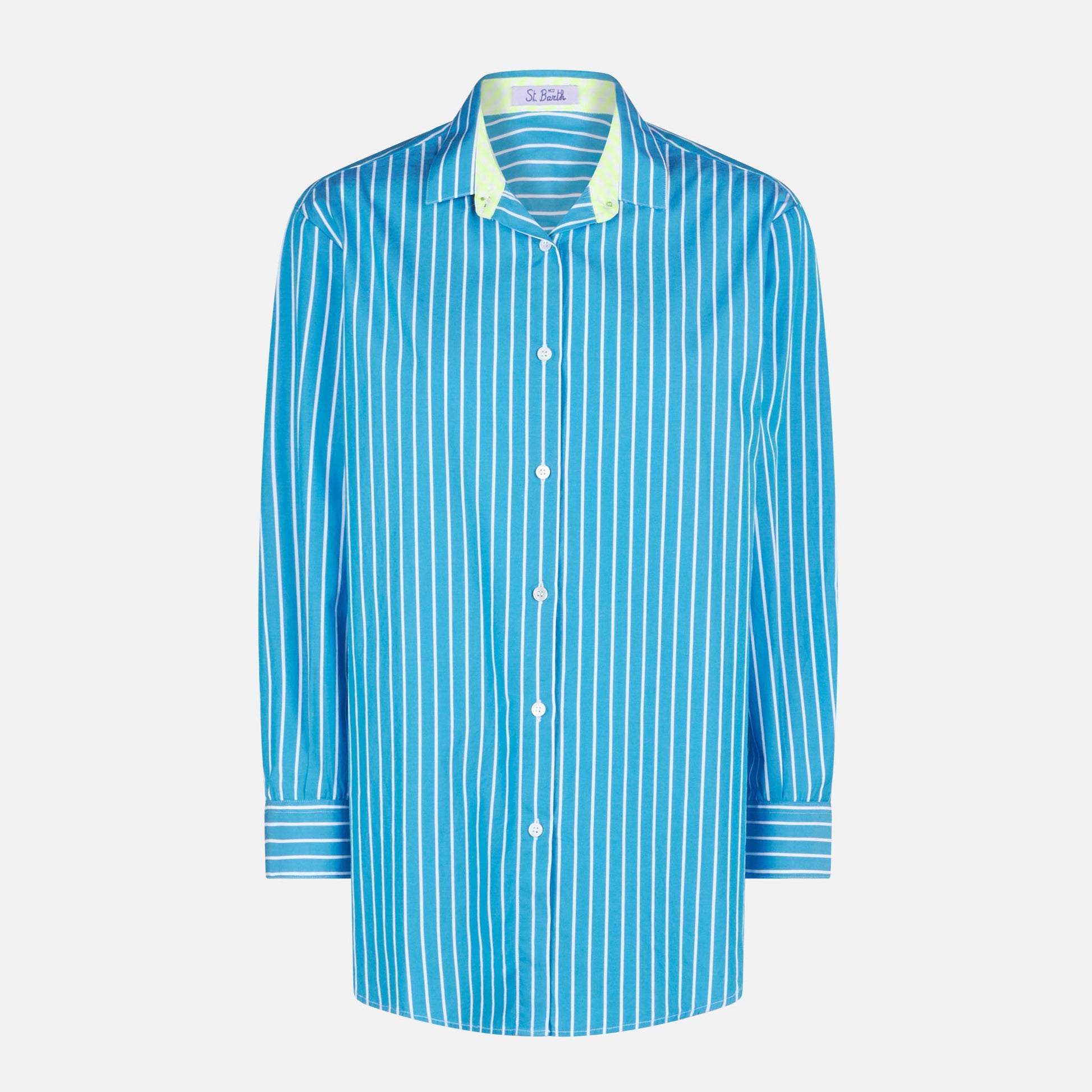 Striped cotton shirt with Born in St. Barth embroidery - MC2 Saint Barth