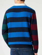 Striped knitted polo