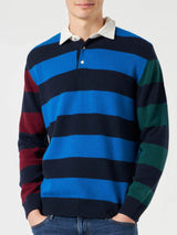 Striped knitted polo