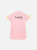 Gestreiftes Hemdkleid für Mädchen mit Stickerei