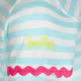 Girl striped t-shirt with Saint Barth embroidery