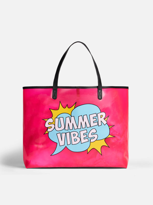 Summer vibes transparent pvc bag