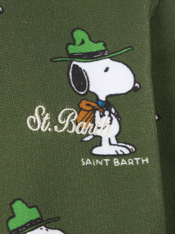 Felpa da bambino girocollo verde con stampa Snoopy | EDIZIONE SPECIALE SNOOPY PEANUTS™