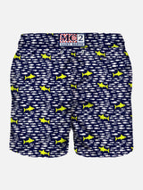 Light fabric man swim shorts sharks print