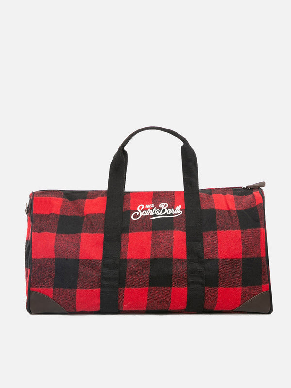 Tartan print travel bag