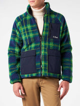 Man sherpa jacket with tartan print