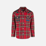 Camicia da bambino con stampa tartan