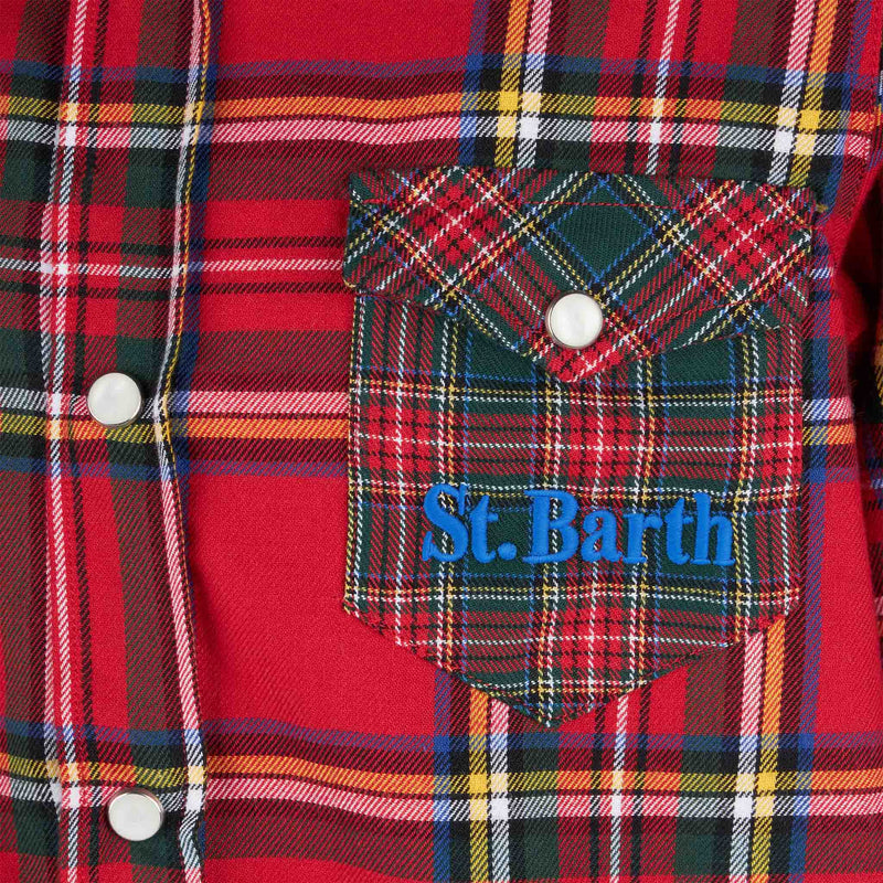 Camicia da bambino con stampa tartan