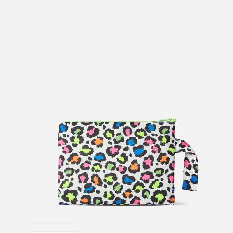 Pochette Pareasy in nylon con stampa animalier