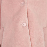 Cappotto da bambina in tessuto teddy rosa 