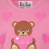 T-shirt da bambina in cotone pesante con stampa di orsetti