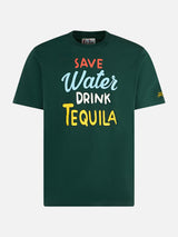 T-shirt da uomo in cotone pesante con stampa Tequila