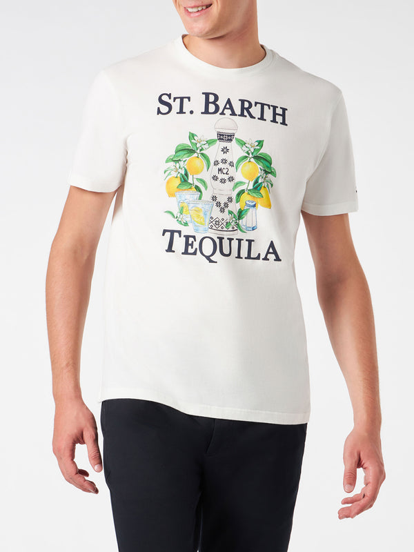 Herren-T-Shirt aus schwerer Baumwolle mit Tequila-Aufdruck