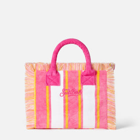 Borsa Colette in spugna a righe con ricamo Saint Barth Beach Club