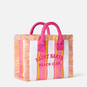 Borsa Colette in spugna a righe con ricamo Saint Barth Beach Club