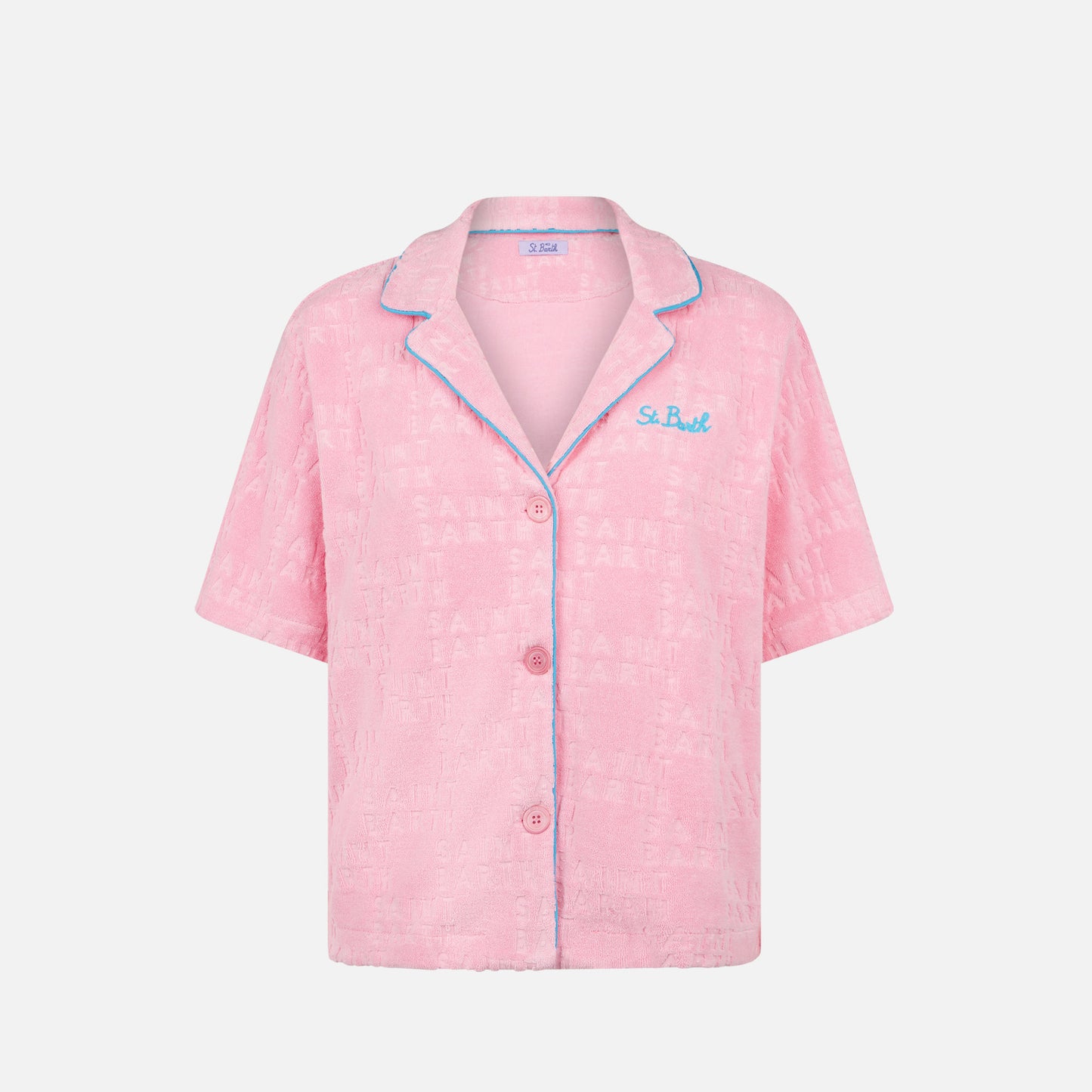 Camicia da donna in spugna goffrata con piping