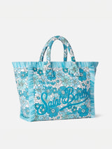 Borsa a spalla Vanity in spugna con stampa fiori