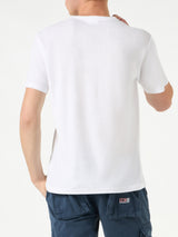 Man terry white t-shirt with pocket