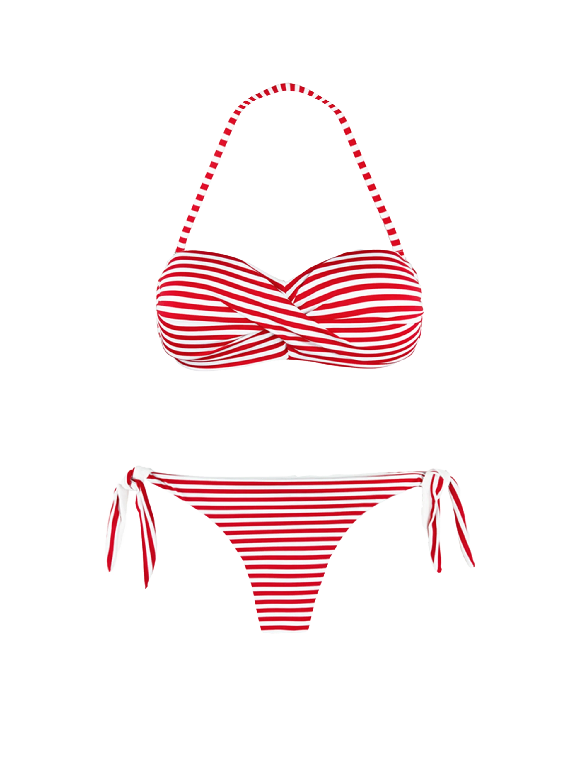 Striped Bikini Draped Bandeau - MC2 Saint Barth