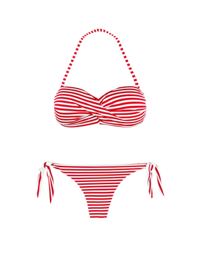 Striped Bikini Draped Bandeau - MC2 Saint Barth