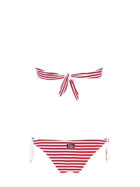 Striped Bikini Draped Bandeau - MC2 Saint Barth