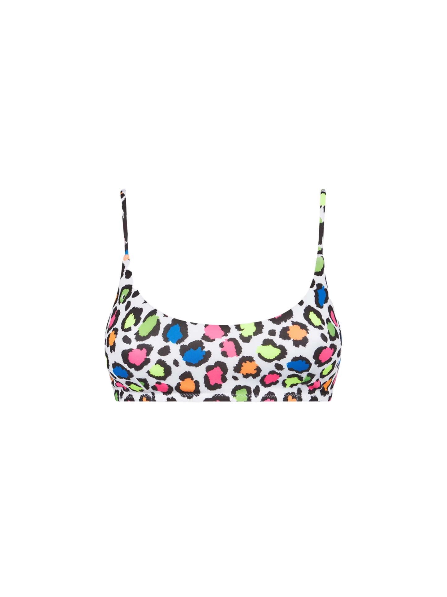 Top bralette donna con stampa animalier multicolor