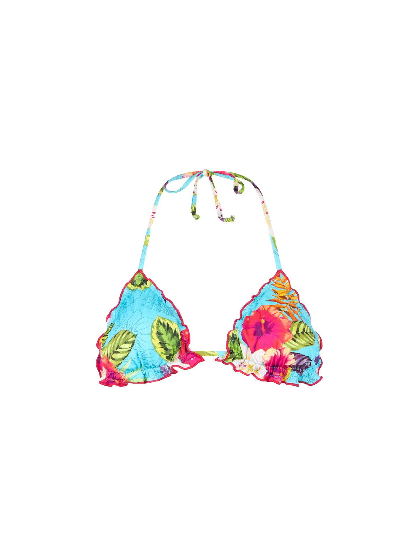 Woman triangle top with Ibiscus print