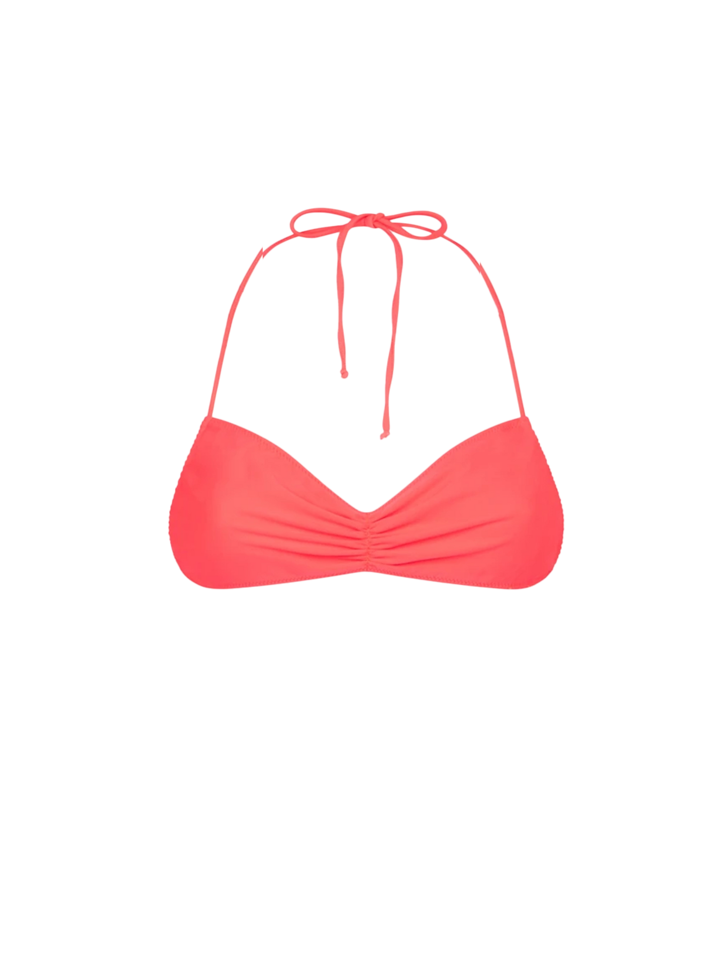 Woman fluo red bandeau top swimsuit