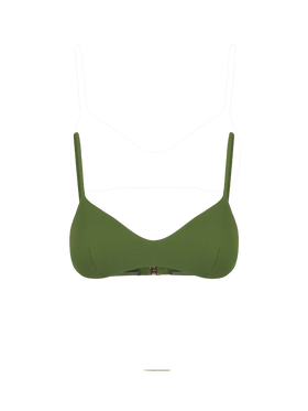 Military green ribbed top bralette