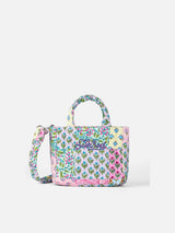 Borsa Soft Tote Mini trapuntata a fiori multicolor