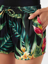 Pantaloncini da donna stampa tropicale