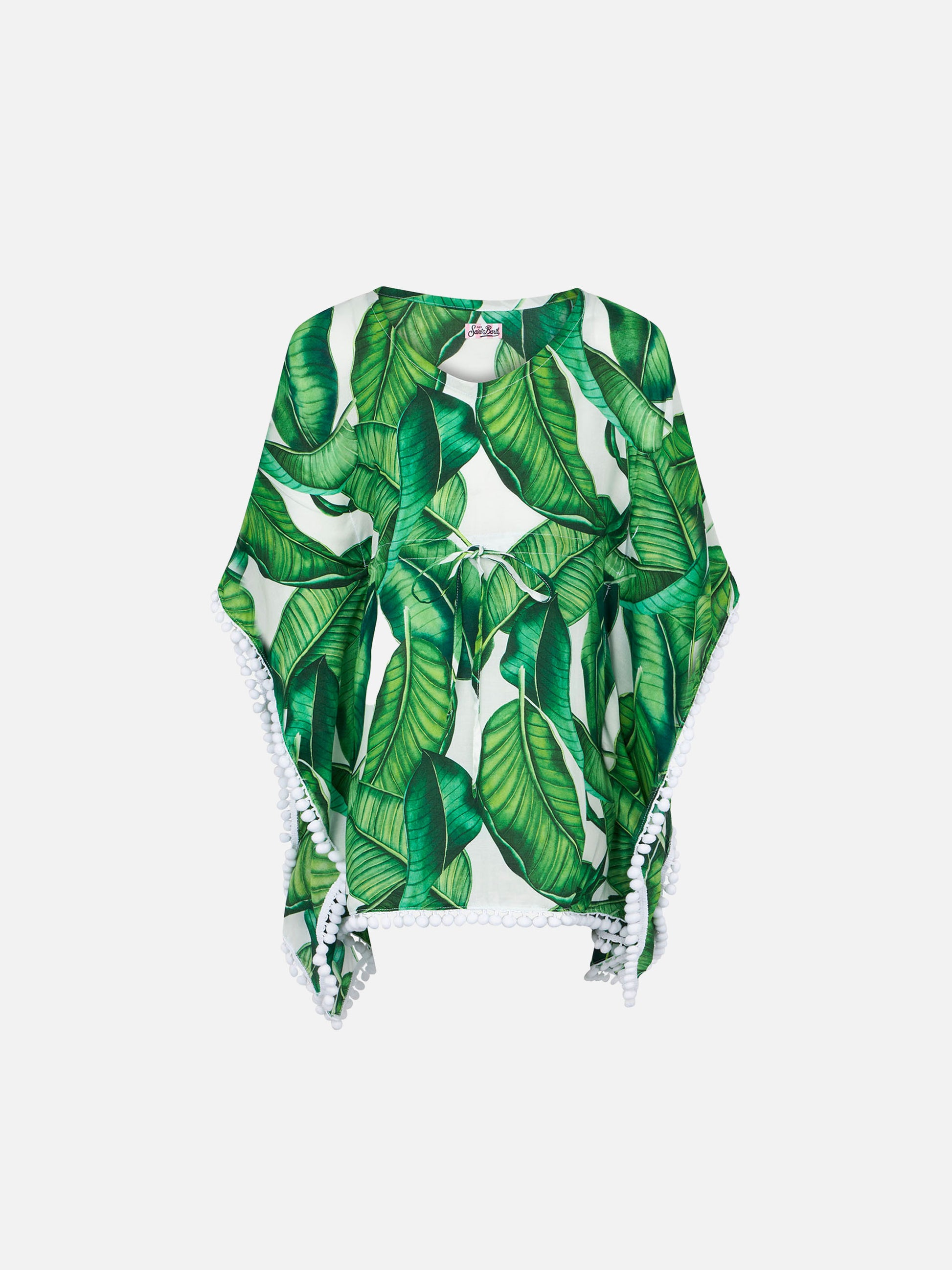 Girl caftan with banana leaves print - MC2 Saint Barth