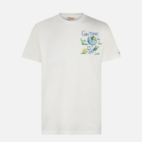 Herren-T-Shirt aus Baumwolle mit Gin Tonic-Aufdruck