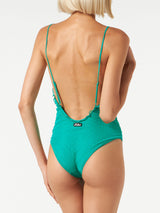 Emerald green one piece swimsuit