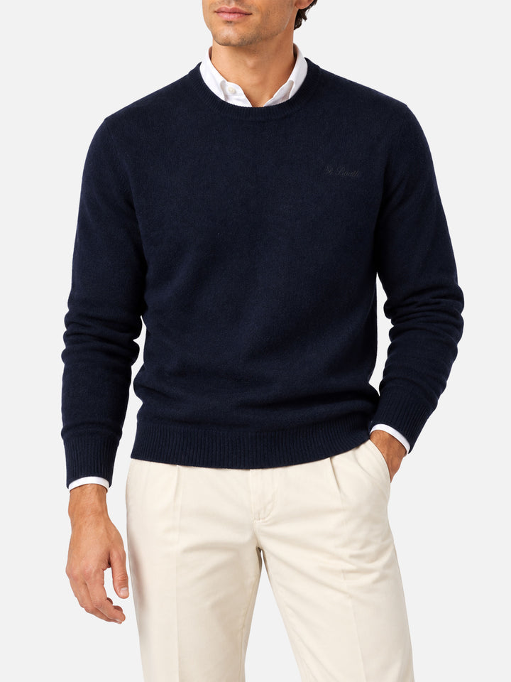 Pull bleu Regent en laine d'agneau 