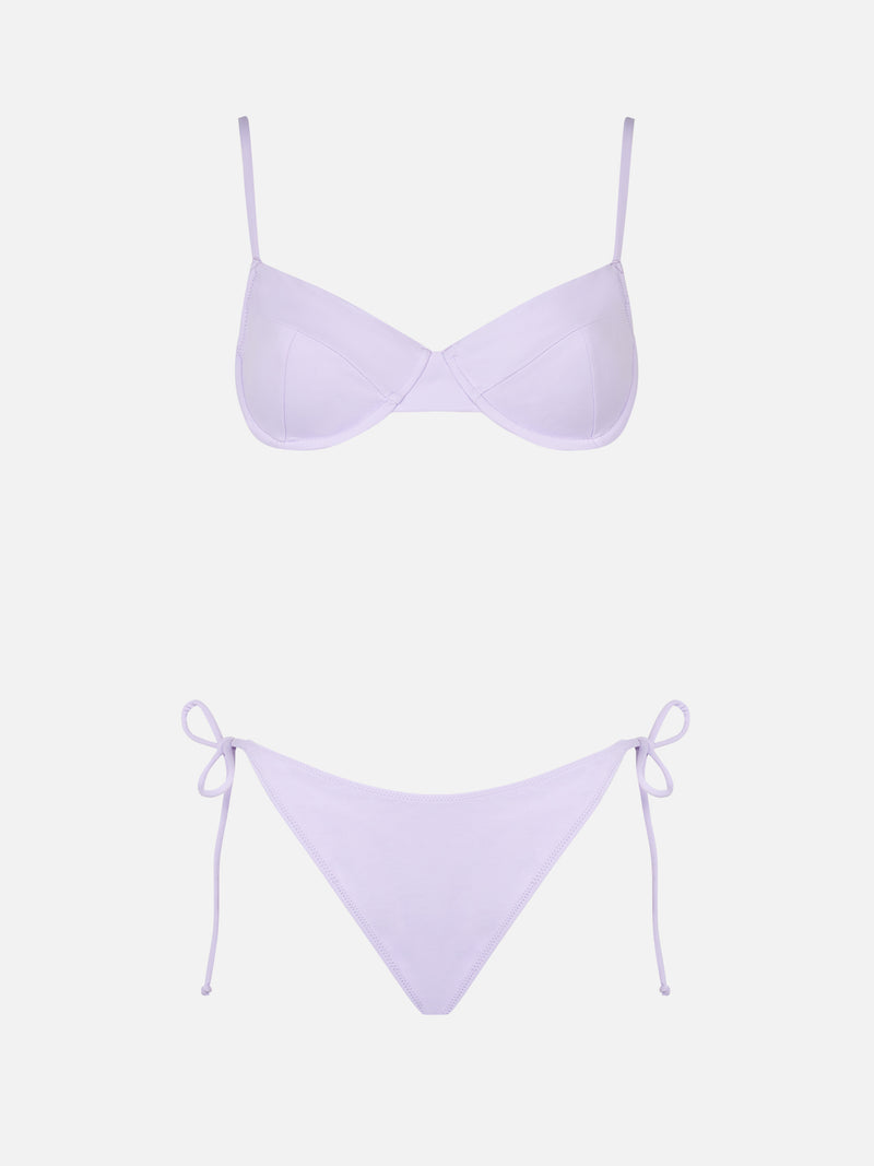 Bikini da donna a bralette lilla