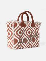 Borsa a spalla Vanity in canvas con stampa ikat