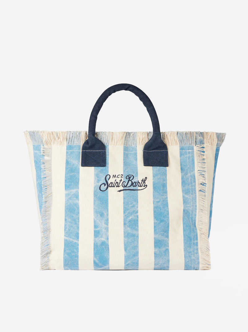 Vanity canvas shoulder bag with Forte dei Marmi print