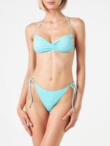 Wassergrüner Bandeau-Bikini für Damen