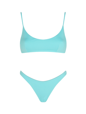 Woman water green bralette bikini