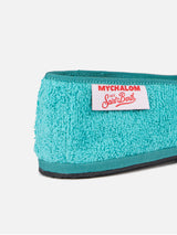 Damen-Slipper aus Frottee in Aquamarinblau | MY CHALOM SPECIAL EDITION