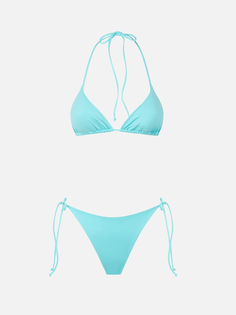 Wassergrüner Triangel-Bikini für Damen