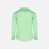 Camicia da bambino in lino verde fluo verde acqua