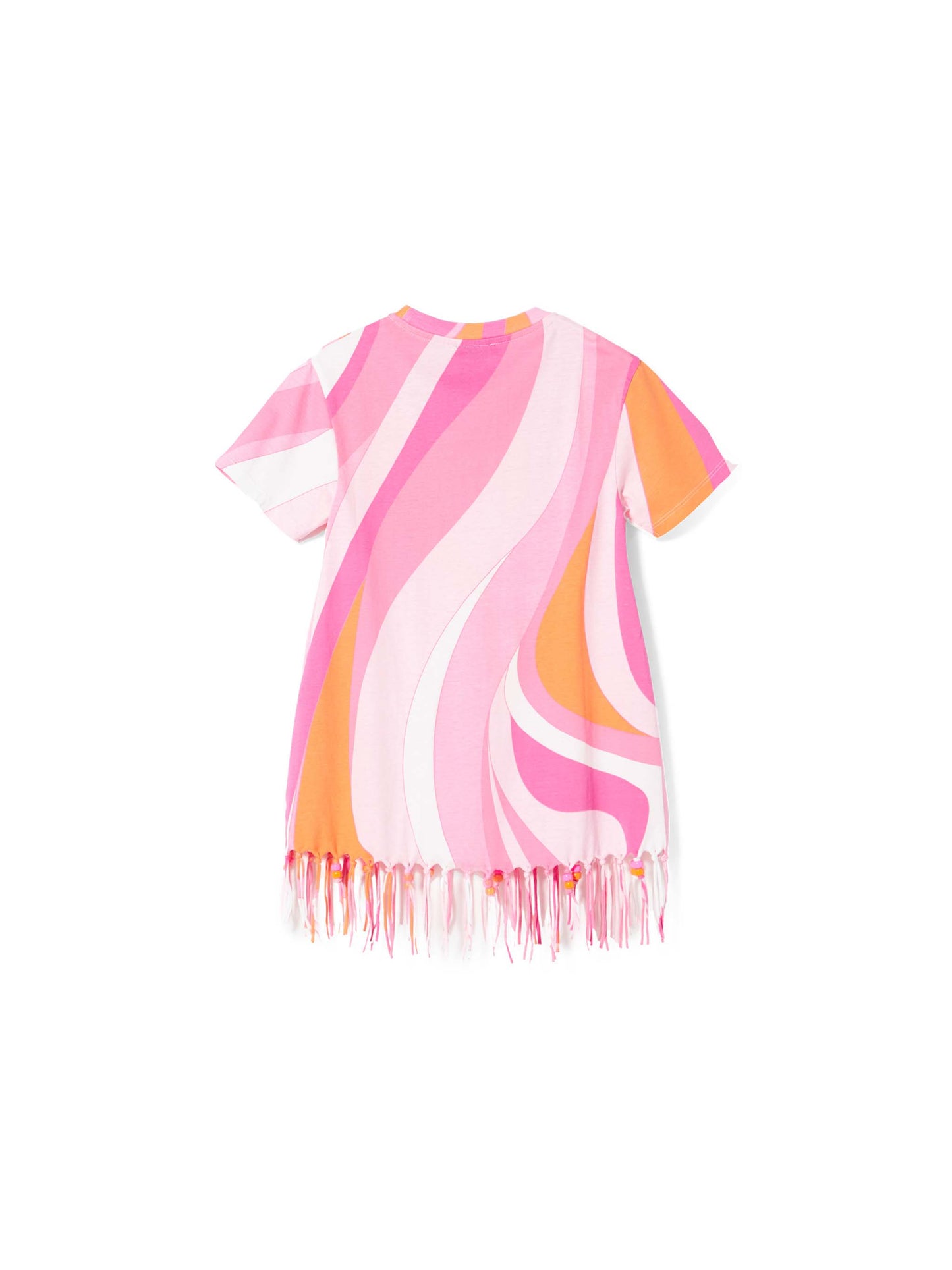 Girl cotton dress with fringes and charms