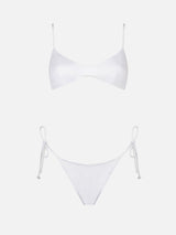 Weißer Bralette-Bikini für Damen