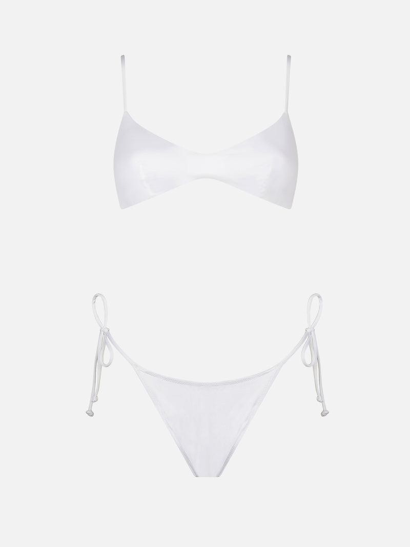 Weißer Bralette-Bikini für Damen