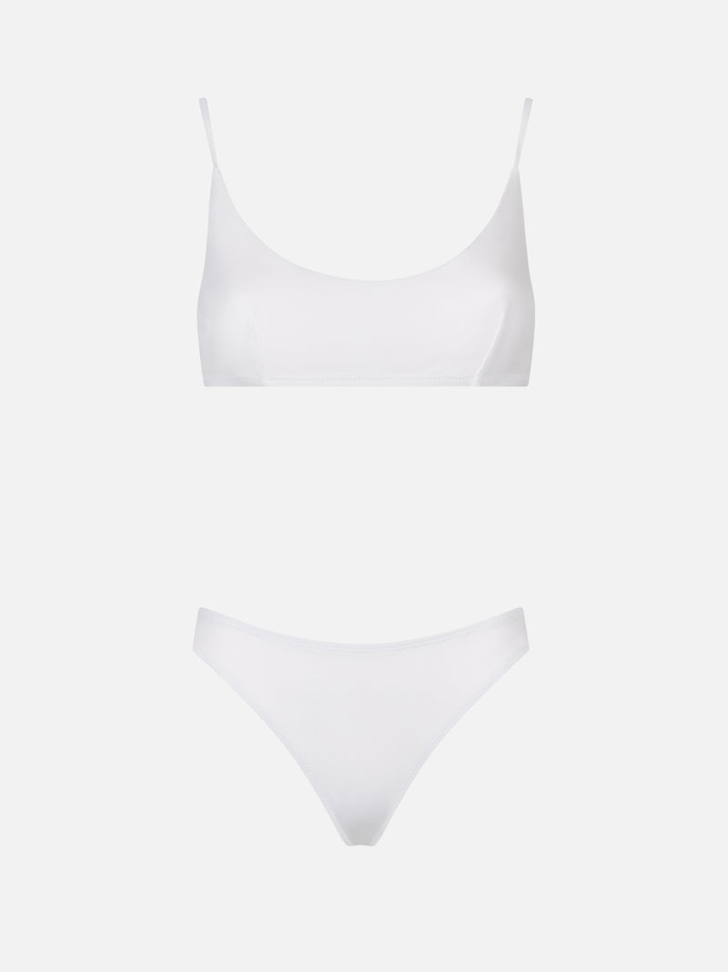 Weißer Bralette-Bikini für Damen